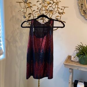Red/black sequin top